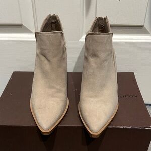 Vince Camuto Beige Ankle Booties
